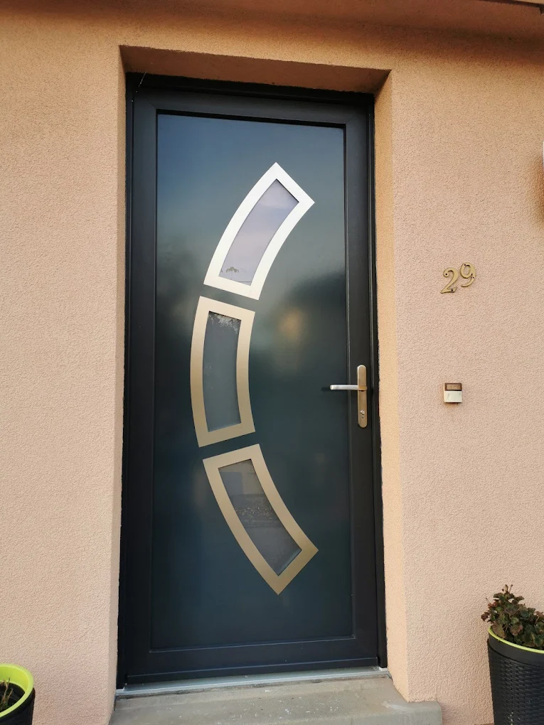 Porte d'entrée alu anthracite design